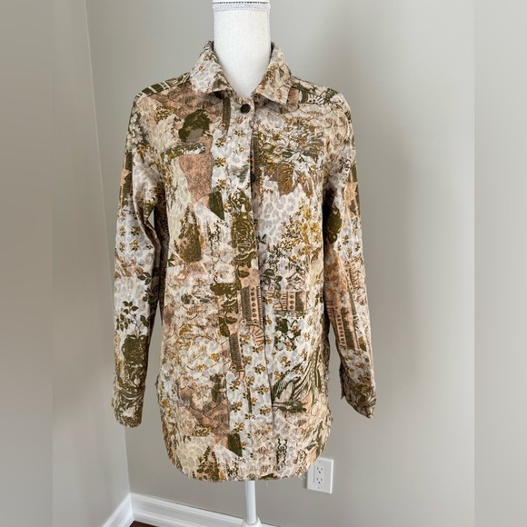 Anthropologie PILCRO THE FIELDER DENIM Floral SHIRT JACKET Size S - Picture 4 of 15